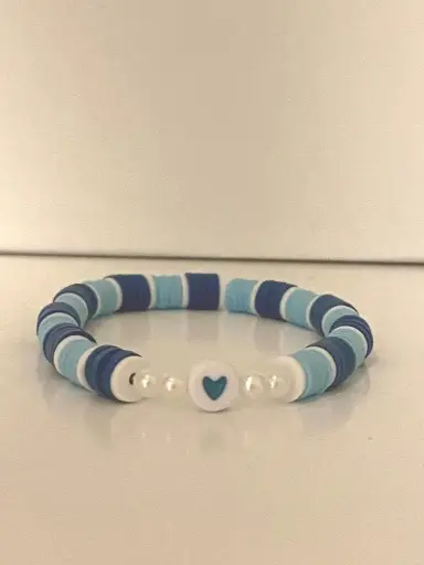 Blue clay beads bracelet💙🩵