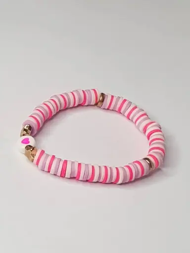 pink clay bead bracelet 🩷